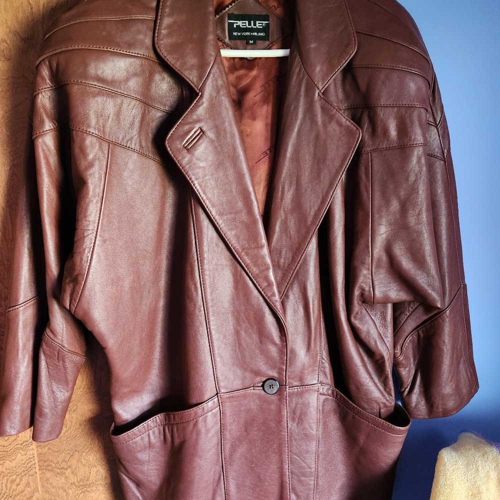 Vintage Pelle New York Milano Brown Leather Jacket